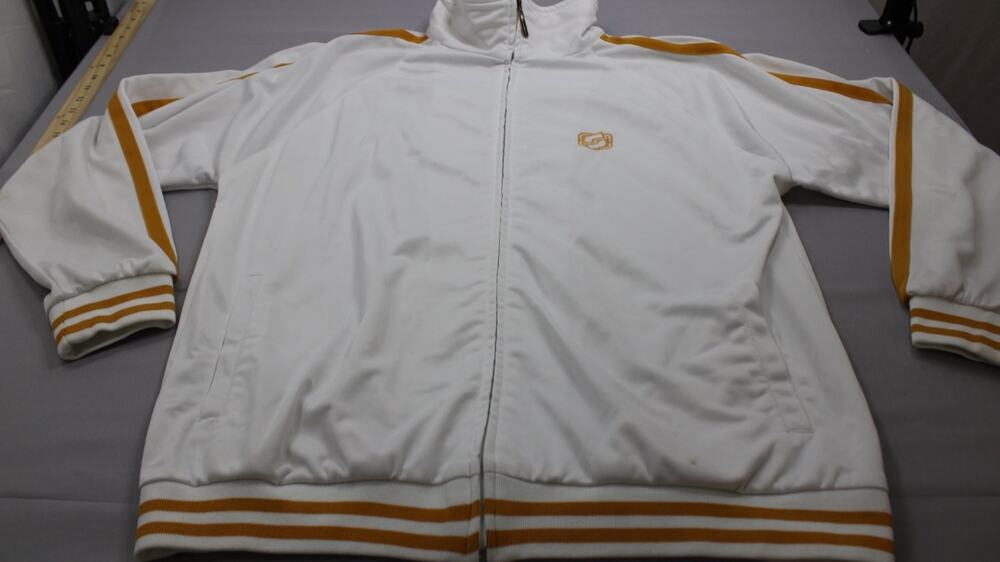 Old Skool Co Mens XL Track Jacket Full Zip White Stripe Retro Y2K